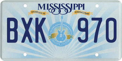 MS license plate BXK970