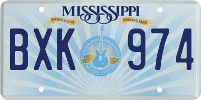 MS license plate BXK974