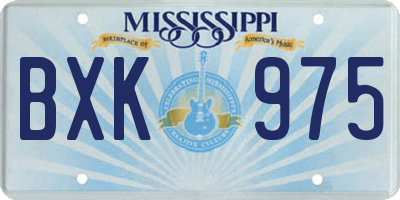 MS license plate BXK975