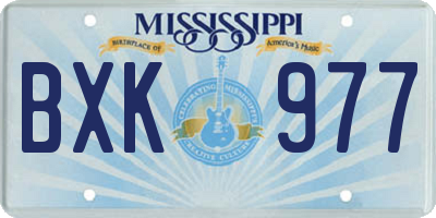 MS license plate BXK977
