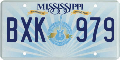 MS license plate BXK979