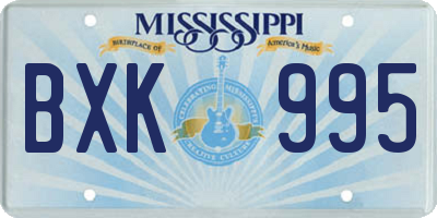 MS license plate BXK995