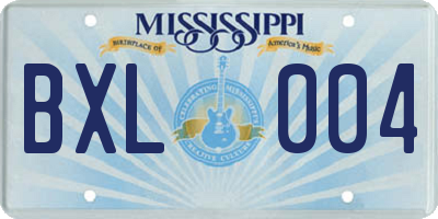 MS license plate BXL004