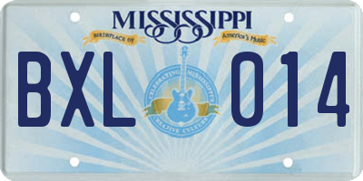 MS license plate BXL014