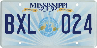 MS license plate BXL024