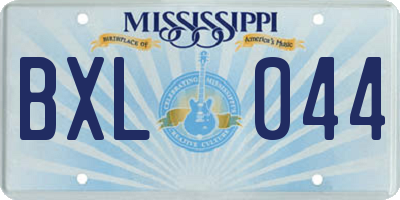 MS license plate BXL044