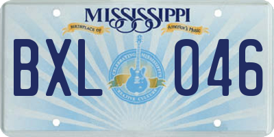 MS license plate BXL046