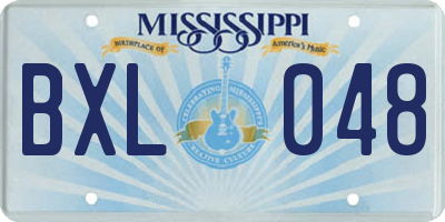 MS license plate BXL048