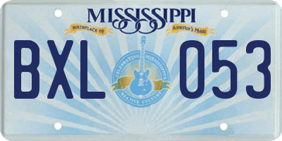 MS license plate BXL053