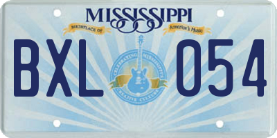 MS license plate BXL054