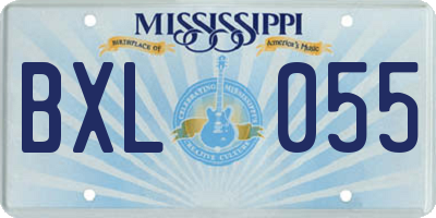 MS license plate BXL055