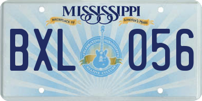 MS license plate BXL056