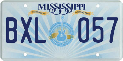 MS license plate BXL057