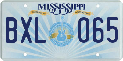 MS license plate BXL065