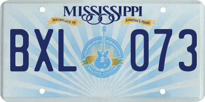 MS license plate BXL073