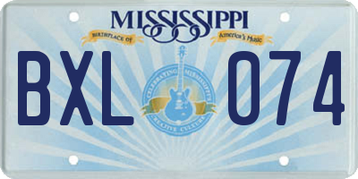 MS license plate BXL074