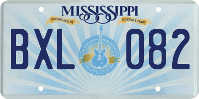 MS license plate BXL082