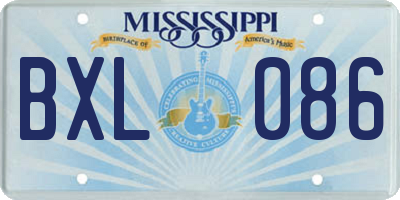MS license plate BXL086