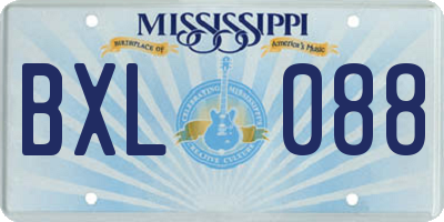 MS license plate BXL088