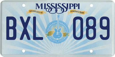 MS license plate BXL089