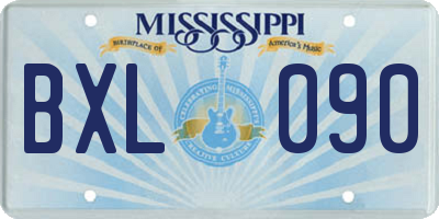 MS license plate BXL090