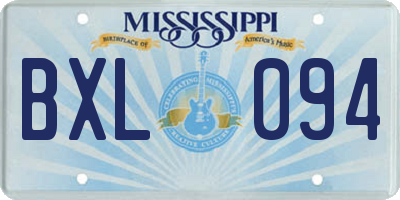 MS license plate BXL094