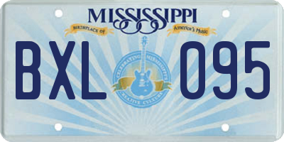 MS license plate BXL095