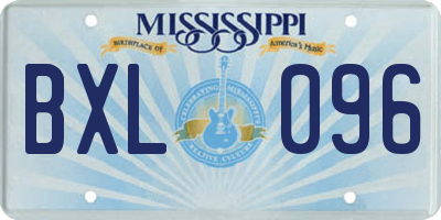 MS license plate BXL096
