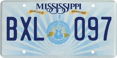 MS license plate BXL097