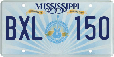 MS license plate BXL150