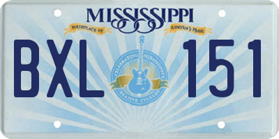 MS license plate BXL151