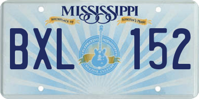 MS license plate BXL152
