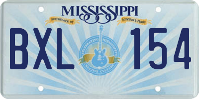 MS license plate BXL154