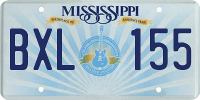 MS license plate BXL155