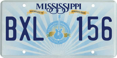 MS license plate BXL156