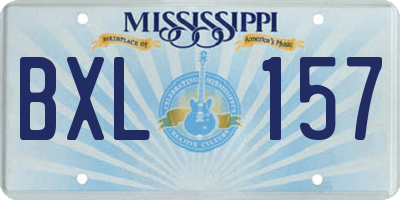 MS license plate BXL157