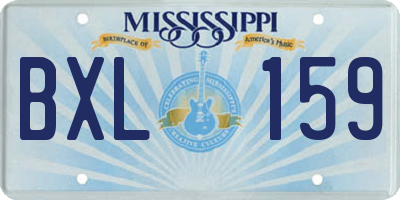 MS license plate BXL159