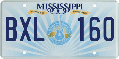 MS license plate BXL160