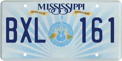 MS license plate BXL161