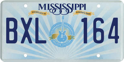 MS license plate BXL164