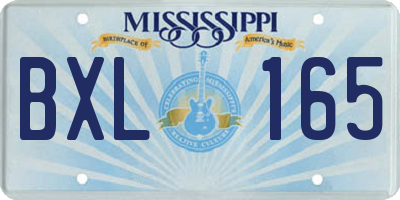 MS license plate BXL165
