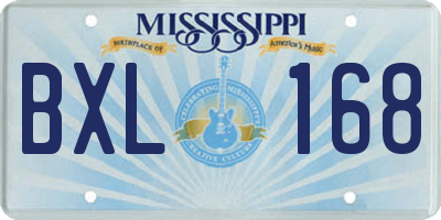 MS license plate BXL168