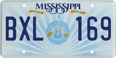 MS license plate BXL169