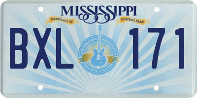 MS license plate BXL171