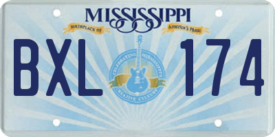 MS license plate BXL174