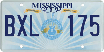MS license plate BXL175
