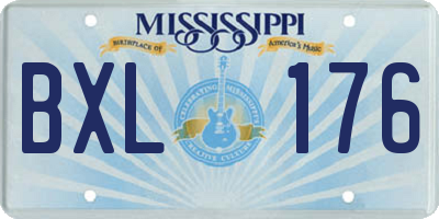 MS license plate BXL176