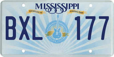 MS license plate BXL177