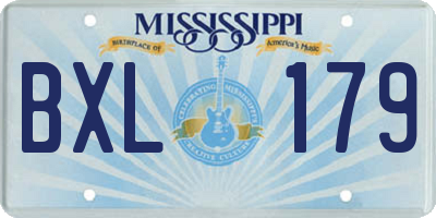 MS license plate BXL179