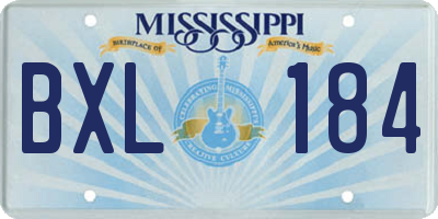 MS license plate BXL184